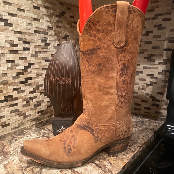 Old Gringo Leopardito Brown Boots 13 inch size 9 New - Picture 4 of 16